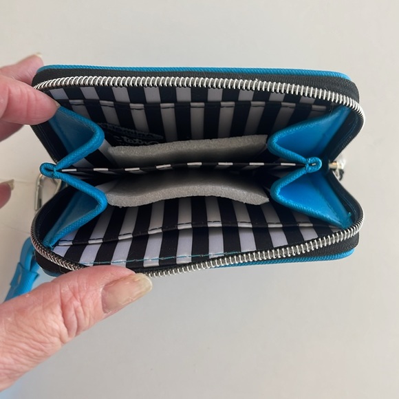 Marc Tetro Schnauzer Blue Synthetic Saffiano Zip Around Wallet/Wristlet NWT - Picture 4 of 7